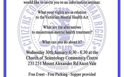 “KNOW YOUR RIGHTS” Seminar Wednesday 30th January 2019 at 6pm